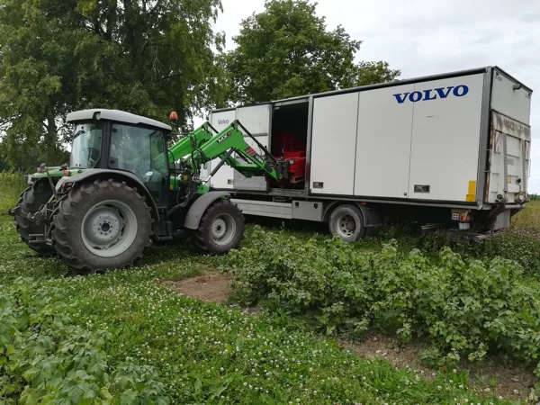 Upeņu iekraušana transportēšanai uz saldētavu